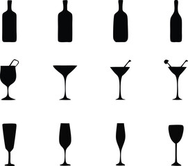 Silhouette Wine Bottles design.