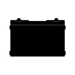 Car Battery Black Silhouette Icon — Minimalist Automotive Power Symbol

