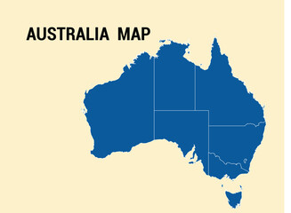Obraz premium Map of Australia, Australia Map Vector Illustration. 