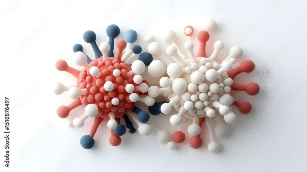 Poster abstract microscopic view of a viral structure