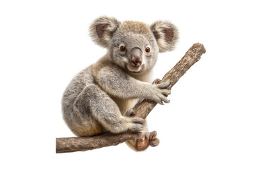 Fototapeta premium PNG Adorable koala on branch: close-up of australia's iconic marsupial