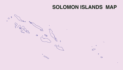 Map of Solomon Islands,  Solomon Islands Map Vector Illustration.	
