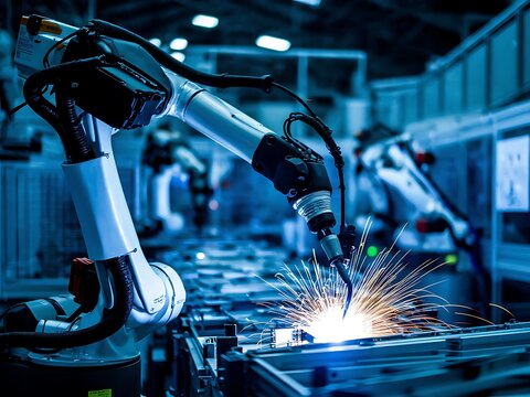 Robots build electric cars