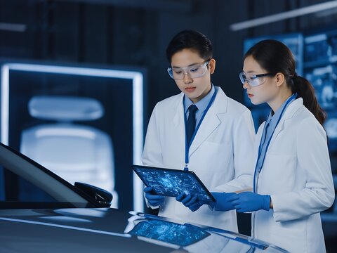Researchers are studying electric vehicles.