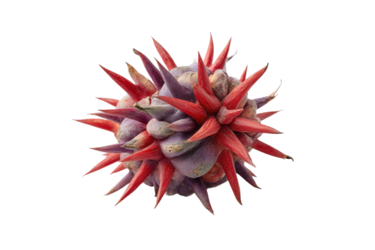 PNG Vibrant red and purple spiky abstract shape on black background
