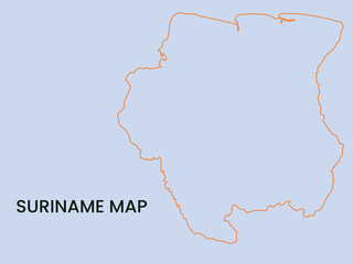 Map of Suriname,  Suriname Map Vector Illustration.	Suriname
