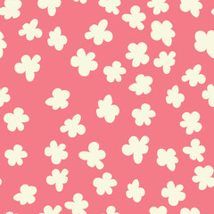 Decorative seamless vintage pattern in classic style with small flowers, ditsy. Silhouettes of flowers, Two-color ornament in pastel colors