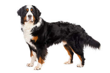 Purebred Bernese Mountain Dog puppy, isolated on a white background