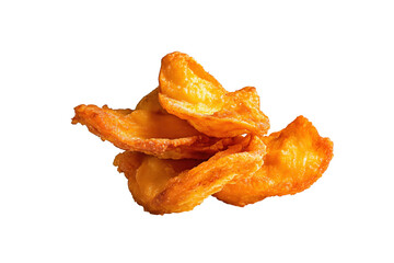 Crispy fried chicken skin snack delight kitchen food photography bright setting close-up view culinary temptation