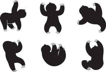 Fototapeta premium Sloth Silhouettes in Various Poses