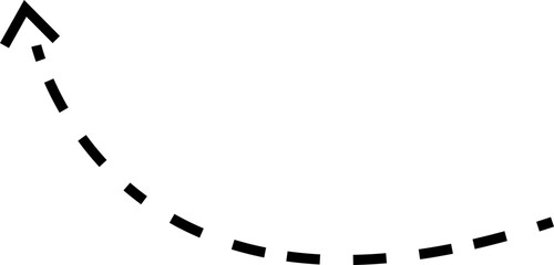dot arrow icon. Hand drawn black dotted line doodle arrow, curve arrow vector. Sketch curved dashed arrows design isolated on transparent background. Direction shape for web and app.