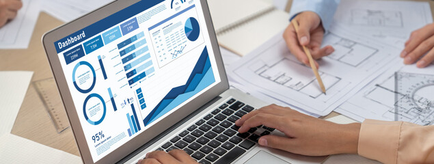 Business data dashboard provide business intelligence analytic for marketing strategy planning...