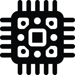 Computer chip processor icon vector illustration for technology and hardware design projects use 