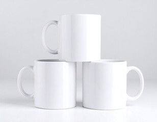 Three white mugs stacked (4)