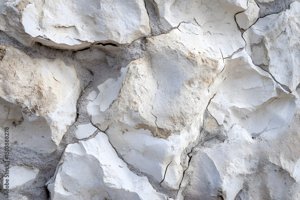 Poster rough stone wall with visible textures and uneven, weathered rocks, creating rustic and historic loo