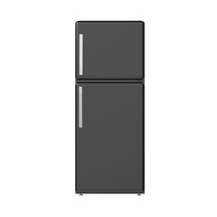 Black Refrigerator isolated on transparent background	