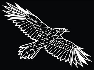 Stylized polygonal bird silhouette