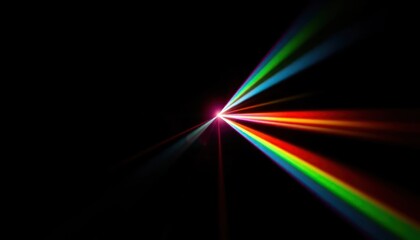 Radiant Spectrum: A Vibrant Burst of Colorful Light Rays on Dark Backdrop