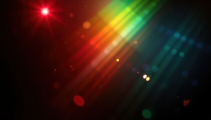Obraz premium Prismatic light burst across dark canvas, creating vibrant glow effects