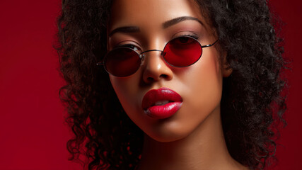 Fototapeta premium Confidently stylish Black woman poses