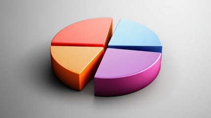Obraz premium Colorful pie chart representing market share, statistics and business analysis