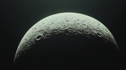 Crescent Moon, detailed craters