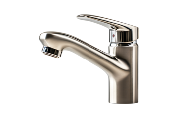 Stainless Steel Faucet isolated on transparent background