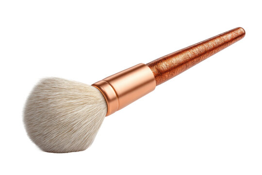 PNG Fluffy makeup brush with wooden handle for cosmetic application