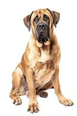Obraz premium Adorable English Mastiff and Bulldog puppies, purebred canines, pose for a studio portrait on a white background