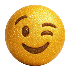 Fototapeta premium PNG Glittery winking emoji sphere