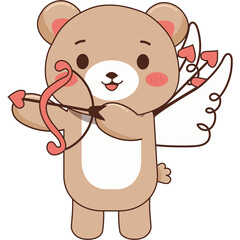 Cute cupid teddy bear