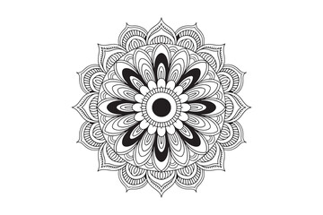 Mandala design silhouette art vector on white background