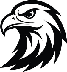  eagle head silhouette, sharp beak, profile view
