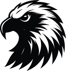  eagle head silhouette, sharp beak, profile view
