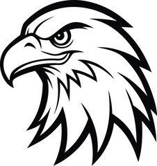  eagle head silhouette, sharp beak, profile view
