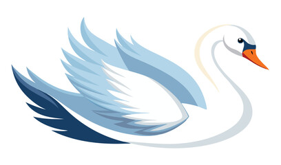 Fototapeta premium Elegant stylized swan bird design illustration