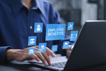 Employee benefits concept. Insurance, paid vacation, office perks, Fringe benefits for employee...