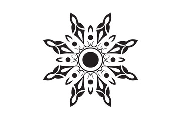 Mandala design silhouette art vector on white background