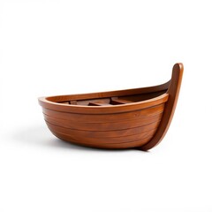 Fototapeta premium Adorable Wooden Rowboat Charming, Cute, and Simple Boat Design