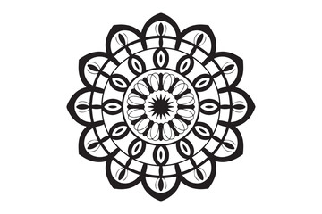 Mandala design silhouette art vector on white background