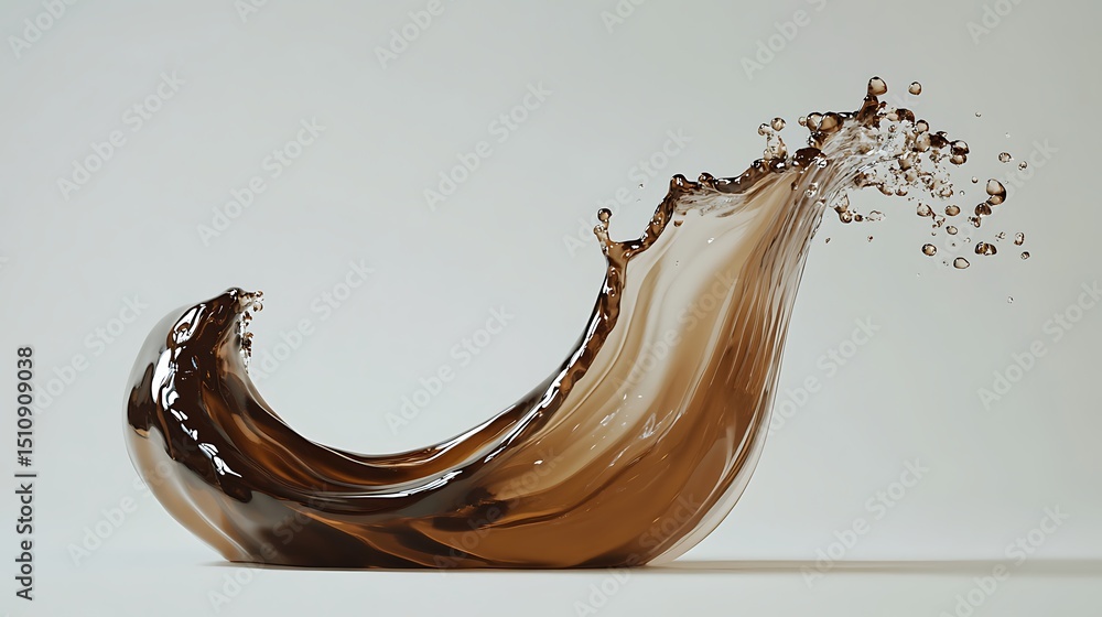 Poster elegant liquid splash with dynamic movement against a neutral background showcasing fluidity and abs