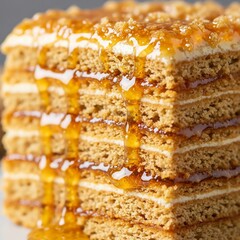 Excellent close up of cake texture, high resolution, full depth of field, with room for text.