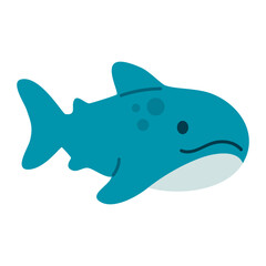 Small blue shark with soft expression and curved fins, suitable for fun marine content and educational visuals for children