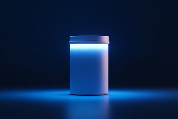 Product under glowing ambient light in darkness