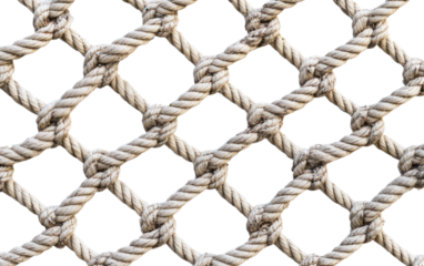 White rope with knots in a pattern