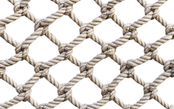 White rope with knots in a pattern
