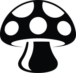 mushroom silhouette, round cap, forest fungi
