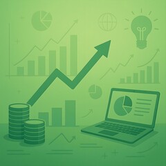 Green Business Illustration Background Design