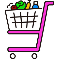 Shopping basket icons set. Shopping cart icons. Flat style. Vector icons