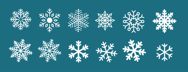 Isolated Snowflake Collection 